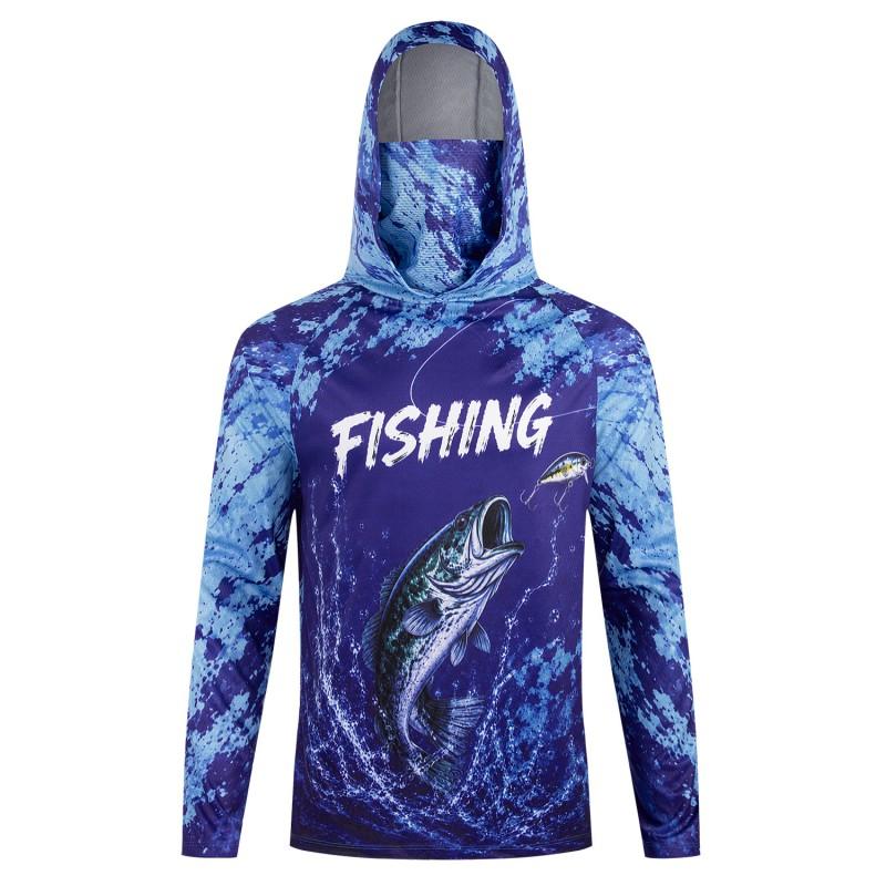 Quick-Dry Breathable Fishing Shirt Long Sleeve Hooded UV Protection Outdoor Sport Apparel Men Fall