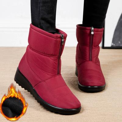 Botas de Nieve Cálidas de Invierno para Mujer de Talla Grande para Personas de Mediana Edad y Mayores, Zapatos Impermeables con Pedal Perezoso para Mujer, Zapatos de Mujer para Madre