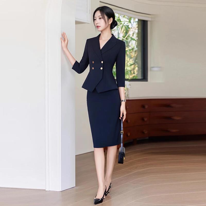 Teluoman Women s 3/4 Sleeve Business Suit Set XL