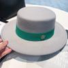 Internet celebrity basin hat children British retro M standard elegant flat top hat spring and autumn big eaves black bucket hat female tide
