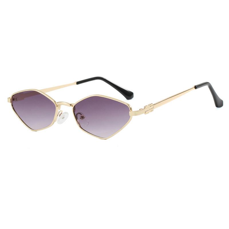 Luxury Metal Brand Sunglasses For Women Rhombus Designer Fashion Sun Glasses Stylish Popular Small Square Sunglasses