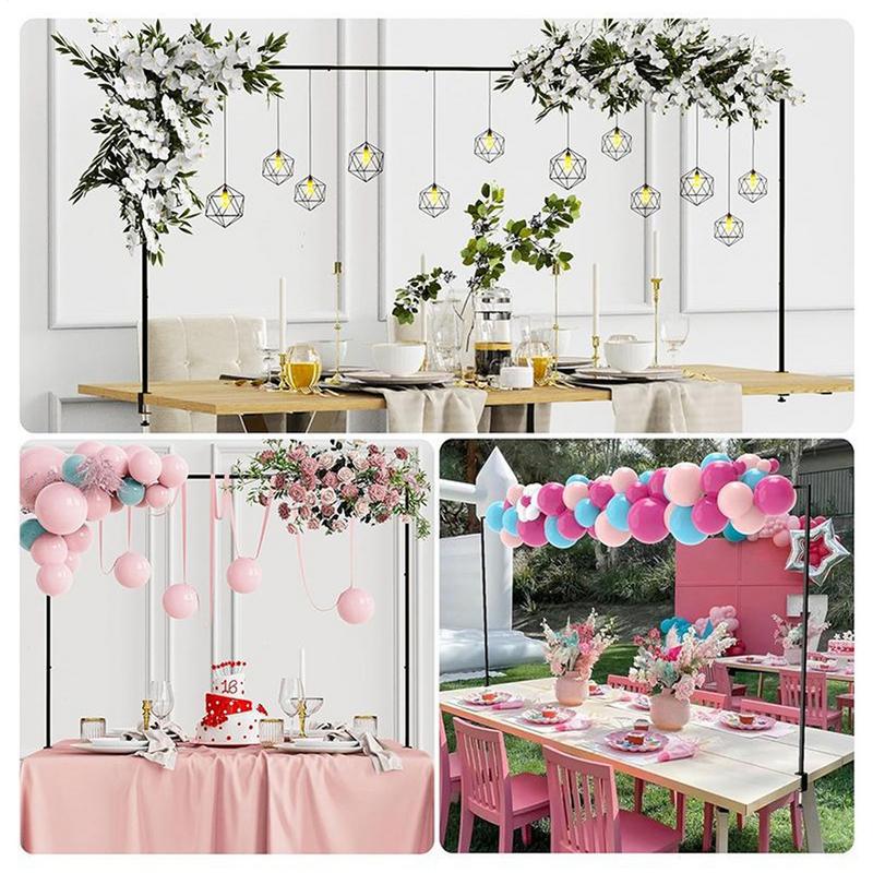 Over The Table Rod Stand with Clamps Balloon Flower Arch Stand Table Arch Backdrop Stand for Holiday Decoration Party