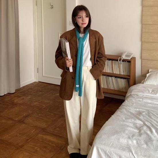 Women Knitting Scarf Solid Color Thin Long Scarf Warm Soft Touch Scarf Outdoor Home Winter Accessory