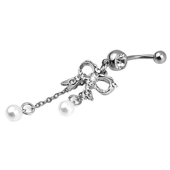 Women Butterfly Dangle Ball Button Barbell Bar Body Piercing Belly Navel Ring