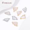 High Quality DIY Jewelry Making Accessories For Women Fashion 18K Gold Plated Inlay Natural Shell Heart Connect Charms Pendants