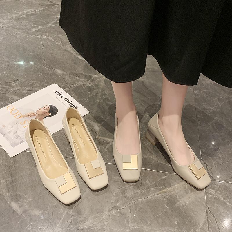 Fashion Women's Comfortable Work Shoes Thick Soles Soft Rubber Upper No Slip Non-slip Design For Office Retail Environments