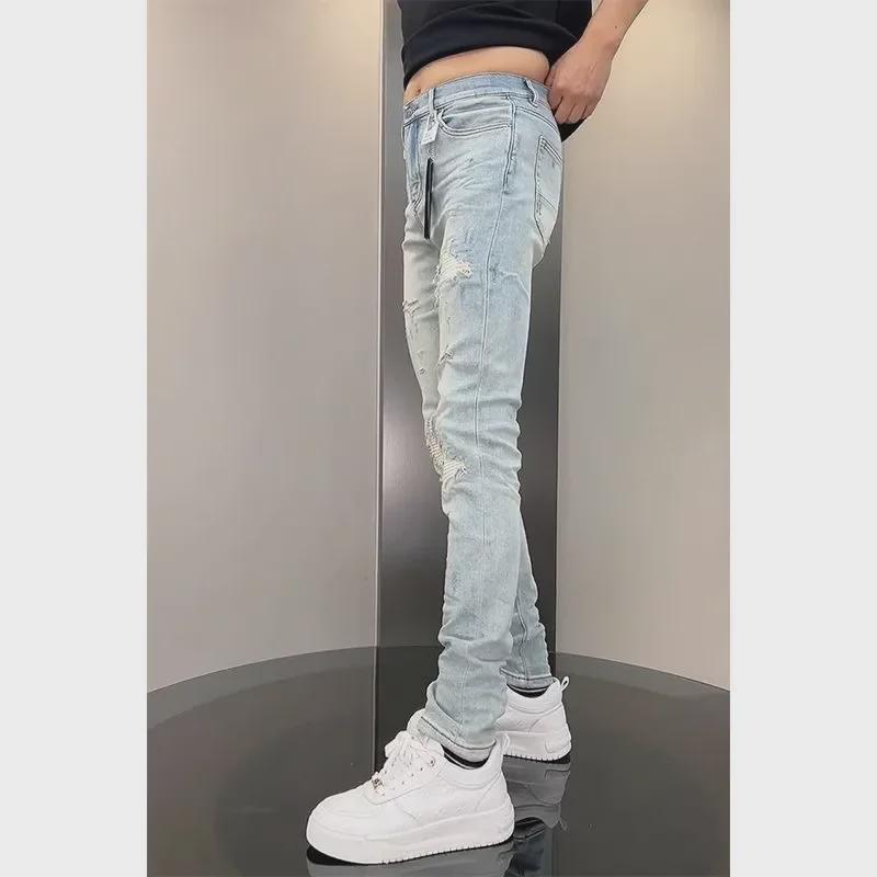 Men's Trendy Slim Stretch Ripped Jeans - Casual Versatile Pants