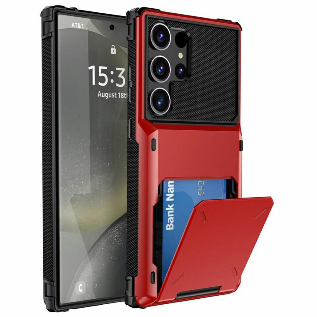 Für Samsung Galaxy S26 Ultra Hülle PC + TPU Doppelschicht Rückseite Handyhülle mit Kartenhalter