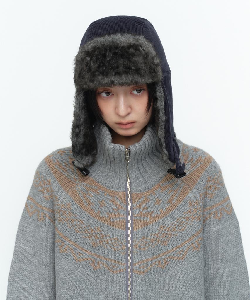 MILLO WOMEN Fur Trooper Hat [Deep Navy]
