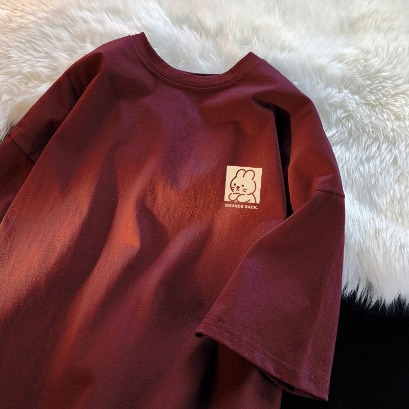 Clothes for Dragon Year New Year Red Short Sleeved New Year Clothes for Teenagers High School Students Cotton T-shirts Male