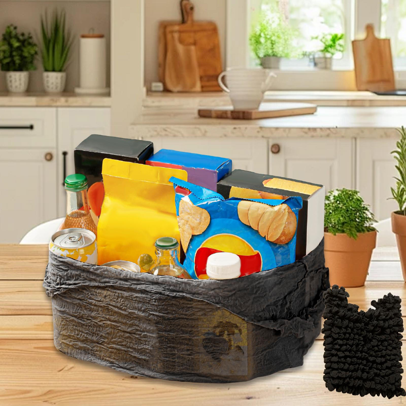 

Расширяемая хозяйственная сумка продуктовая складная усадочная сумка-тоут органайзер портативная масштабируемая плиссированная для чёрный