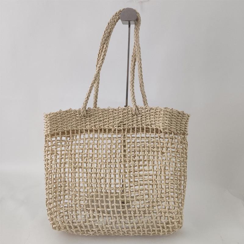 IELGY Vacation Leisure Woven Hollow Female Bag Retro Art Mori Style Simple Beach Bag