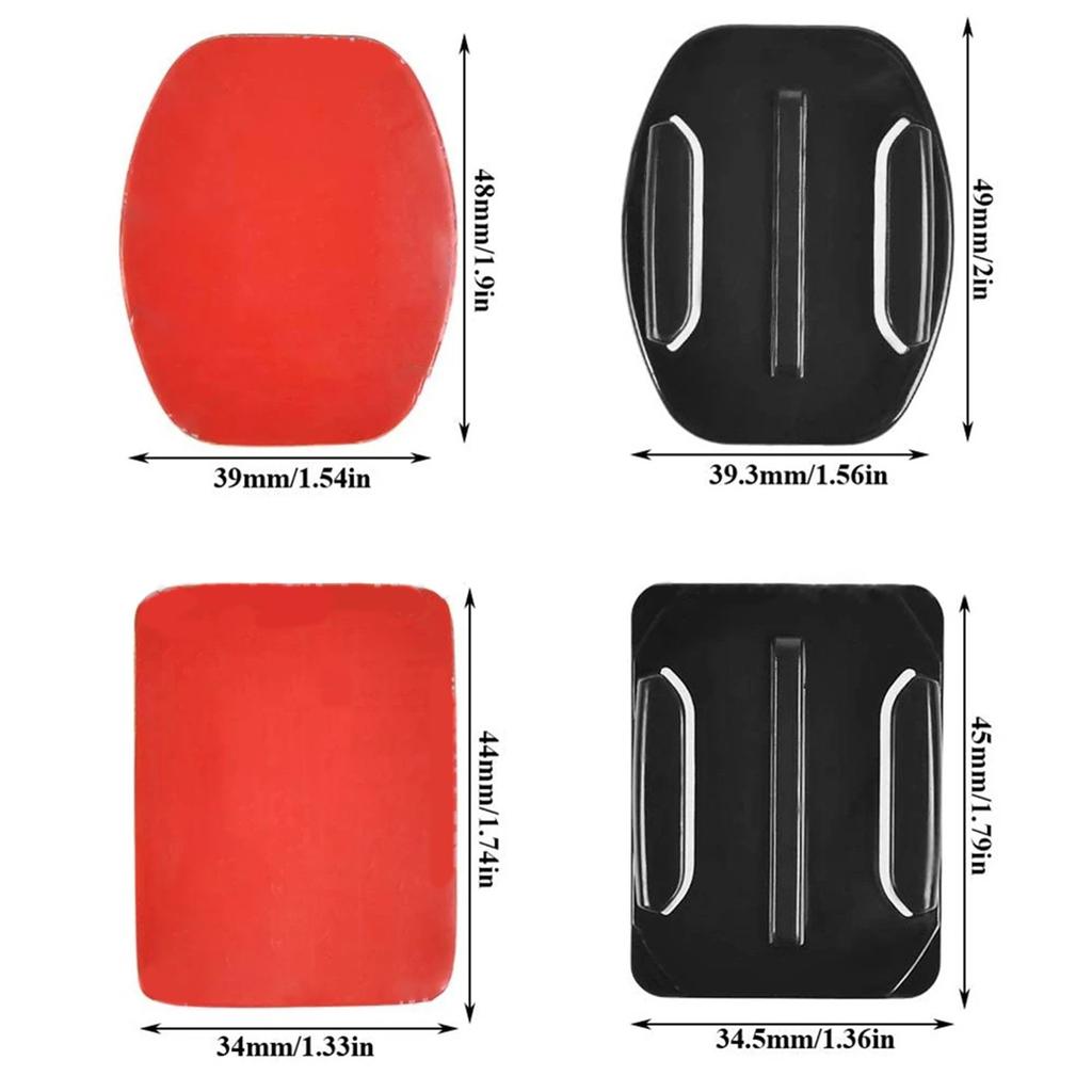 Klebemontageset Klebepad für 12 11 10 9 8 7 6 5 4 3 Actionkameras, flach, gebogen, Befestigung