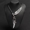 Bohemian Style Rope Chain Leaf Feather Pattern Pendant For Women Fine Jewelry Collares Statement Necklace