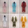 Summer New Lace Bikini Cover Up Sexy Sheer Mesh Embroidered Elegant Dress Casual Beach Cardigan Women Swimwear Cover Up Q894