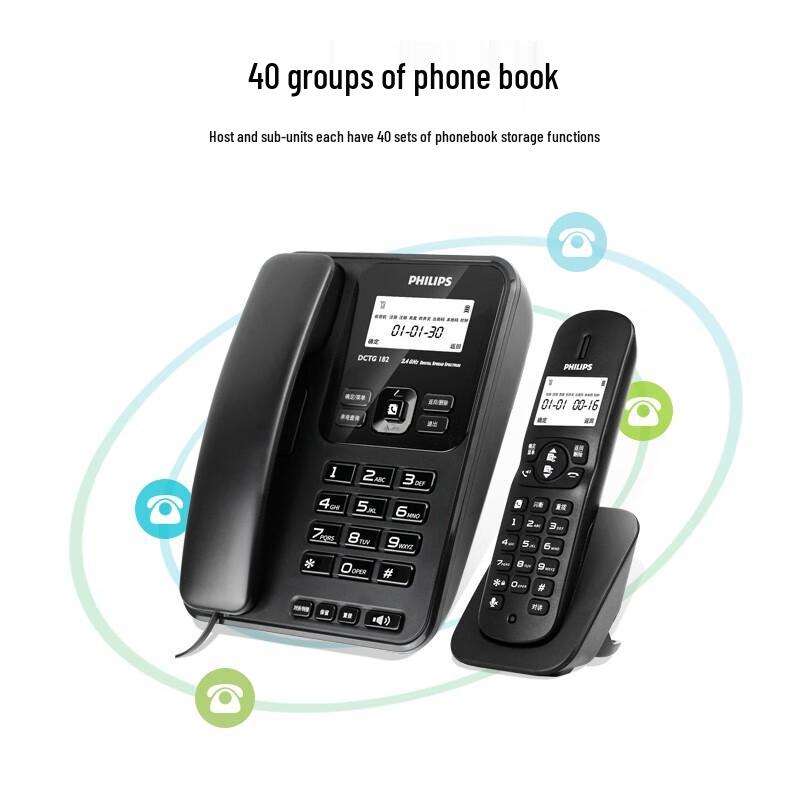 Philips DCTG182 Cordless Landline Phone System (CN version)