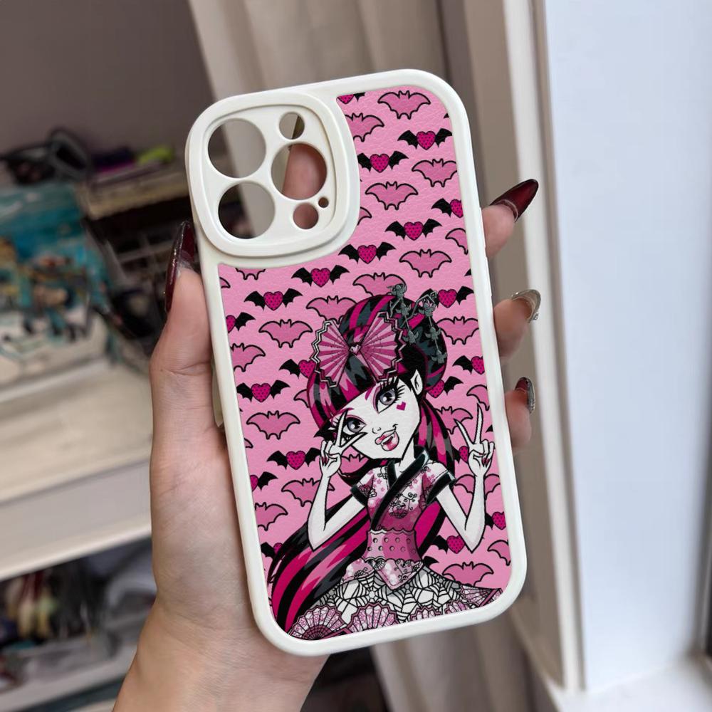 Monsters High Phone Case For Iphone 16 15 14 12 13 Pro Max 11 Mini Xs Puls Lambskin Silicone Cover