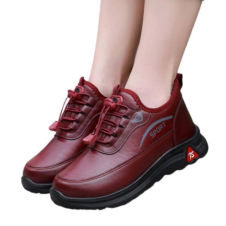 Damen Winter Wasserdichte Samtgefütterte Baumwollstiefel für Mittleres Alter Ältere Leichte Weiche Sohle Warm Bequem Schneestiefel