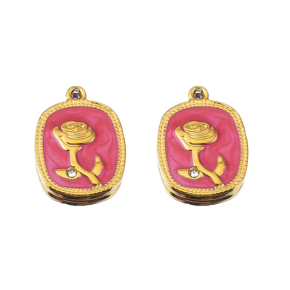 2pcs Stainless Steel Irregular Red Necklace Charms Gold Plated Imitation Pearl Earrings Component DIY Necklaces Jewelry Findings