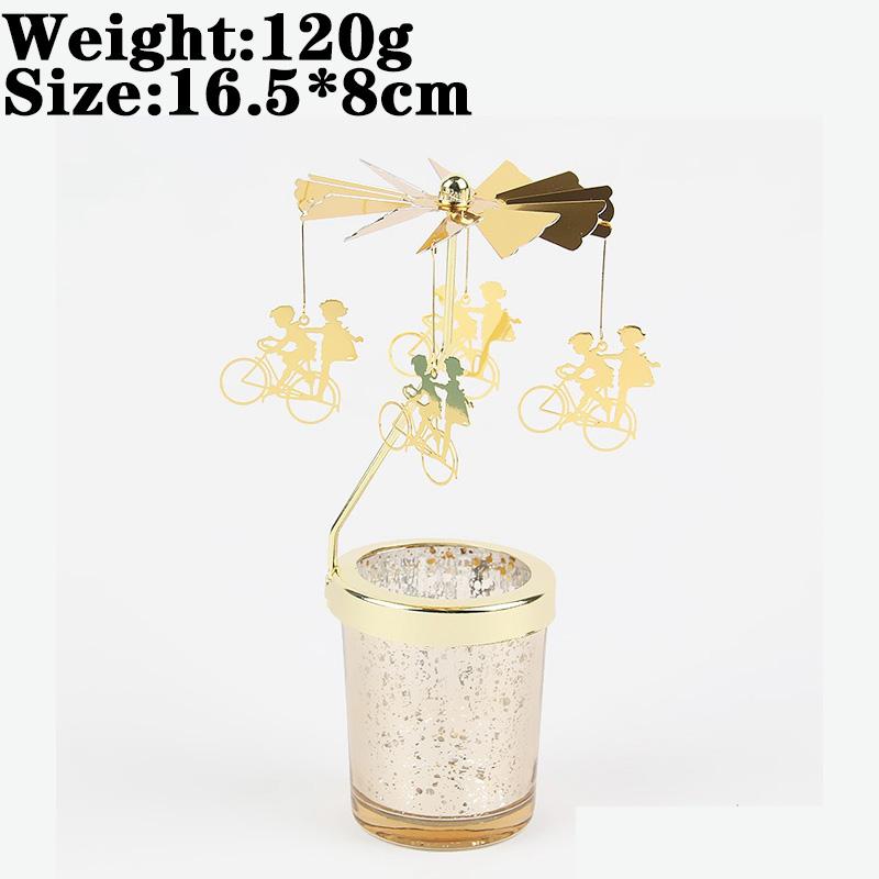 Love Wedding Candle Holders Snowflake Deer Fairy Rotating Candlestick Metal Tray Romantic Home Decoration Christmas Ornament