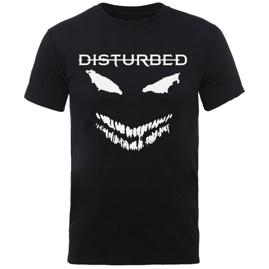 Disturbed The Guy White Face Herre T-skjorte Rock and Roll Klassisk Band T-skjorte Svart