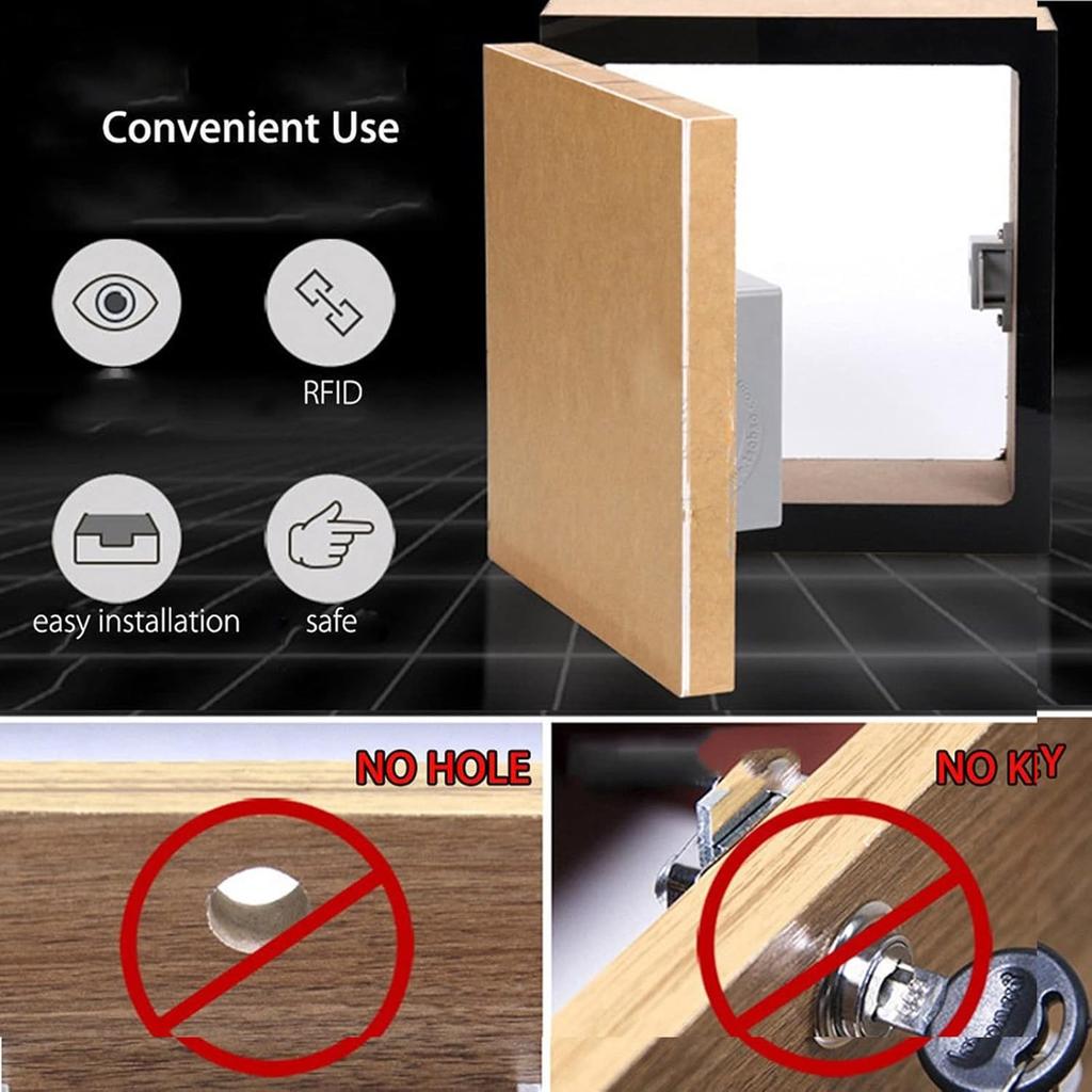 Smart Drawer Lock Invisible Electronic RFID IC Keyless Sensor Unlock Easy-to-Install Intelligent Cabinet Lock Anti-Theft Feature