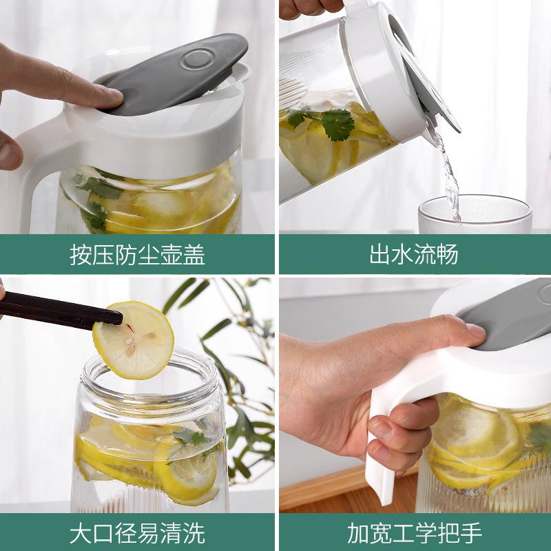 Large Capacity Glass Water Pitcher for Home Cold Juice Tea Infuser Set with Cups