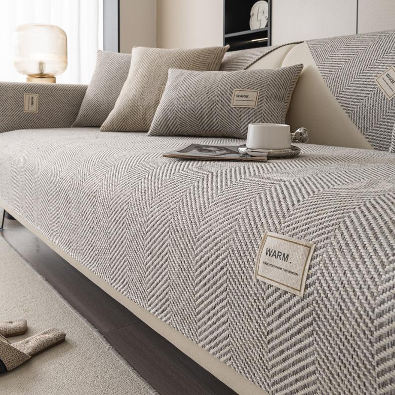 

Однотонный хлопковый льняной чехол для дивана, простой, нескользящий, пылезащитный, для гостиной, декоративный диван, подушка для спинки, подлокотника, защитное полотенце 90x210cm светло-серый