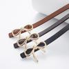 Leather Chic Pu Bowknot Slim Waist Belt For Versatile Fashionable Outfit Coordination