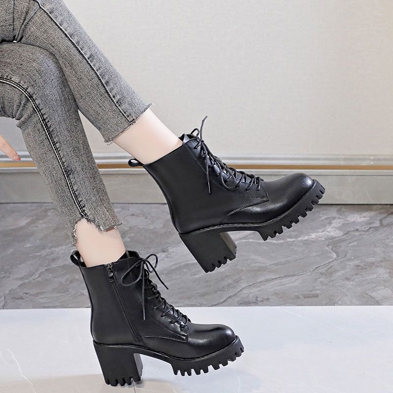 Breathable Explosive Fashion Single Boots Thick-soled Martin Boots Female British Style Student Versatile Short Boots 2025 Autumn and Winter New Mod