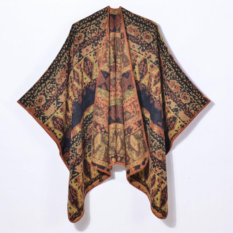 

Новый винтажный геометрический ромбовидный шарф-шаль, модная шаль-накидка с разрезом 130x150cm