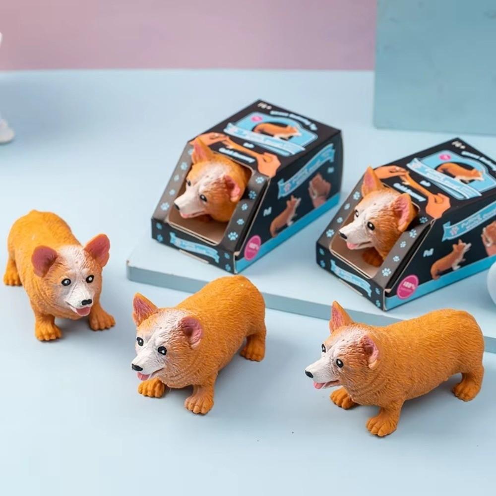 Slow Rebound Pulling Toys Fidget Corgi Dog Modeling New Squeeze Toys Desktop Decoration