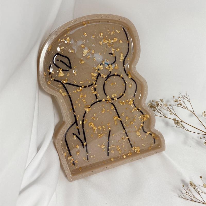 Lady Body Tray Silicone Mold Epoxy Resin Women Model Art Cup Abstract Plate Dish Coaster Plaster Cement Concrete Molds Handcraft