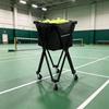 Pickleball Carrier With Wheels Tennis Ball Carrier Folding Ball Trolley Sturdy Wheeled Tennis Basket Large Capacity For Training