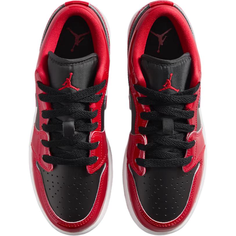 Jordan 1 Scarpe da Basket Basse per Bambini Rosso Nero Adolescenti HV4396-006