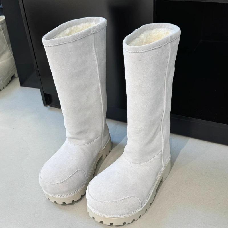 Autumn and Winter Thickness One-pedal Piled Thickened Warm Snow Boots Casual Versatile Short Medium Tube Fluffy Women's Cotton Shoes
