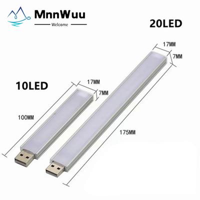 Mini USB LED Table Lamp  Portable Aluminuw Shell 10/20LEDs Night Light For Reading Notebook Power Bank