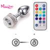 Mizz Zee Metal Bead Remote Anal Plug Dilator měnící ovládání barvy LED světla