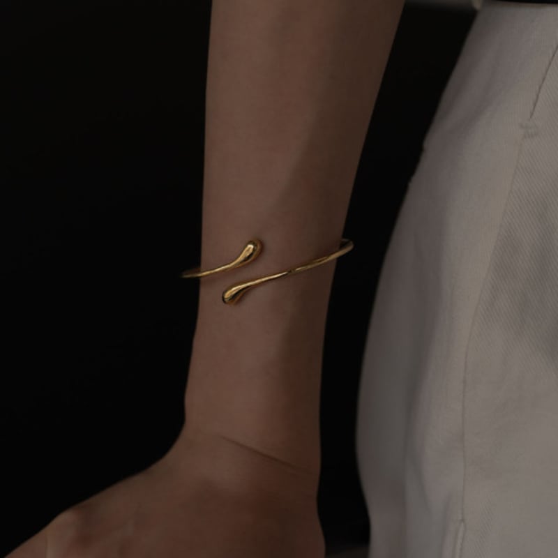 Youngglow Silver925 Fluid Bangle Bracelet (2color)