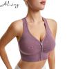 Fashion Zipper Sport-Bh Crop Top Fitness Frauen Sportswear Bhs für Fitness Kreuz Sammeln Gurtband Stretch Fitness Yoga Unterwäsche
