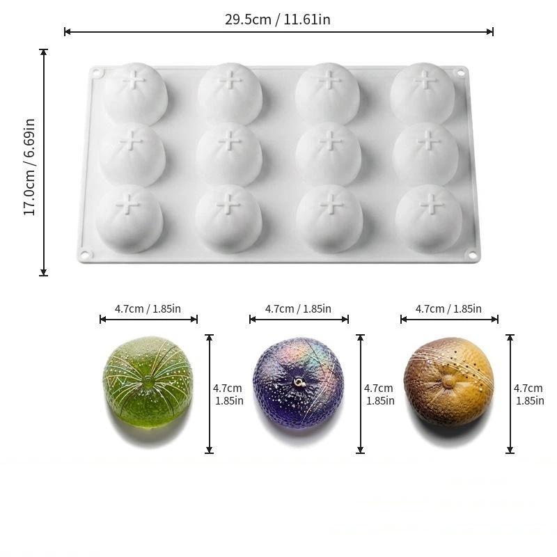 12 Cavity Tangerine Silicone Molds For Baking Mousse 3D Fruit Cake Chocolate Mold Diy Baking Cake Mould Kitchen Accessories