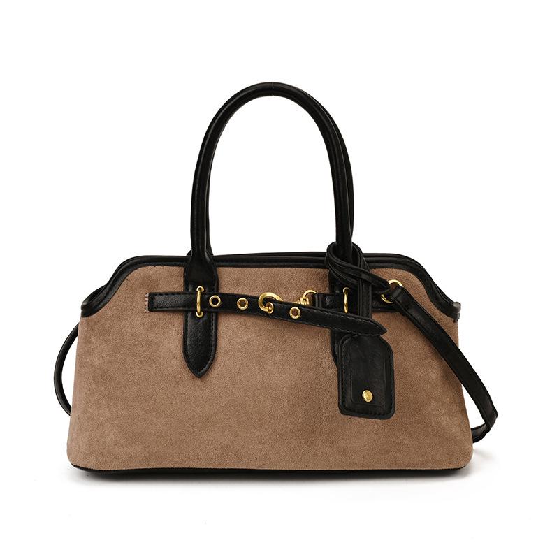 

2025 Retro Color Block Suede Baguette Bag - Versatile and Trendy Crossbody Handbag хакі