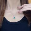 European Retro-Style Elegant Gemstone Necklace & Ring Set: Emerald-Inspired, Versatile & Trendy.