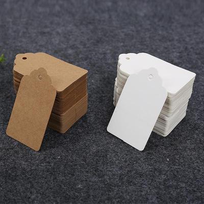 7x4cm Retro Kraft Paper Blank Flower Hang Tag for DIY Baking and Clothing