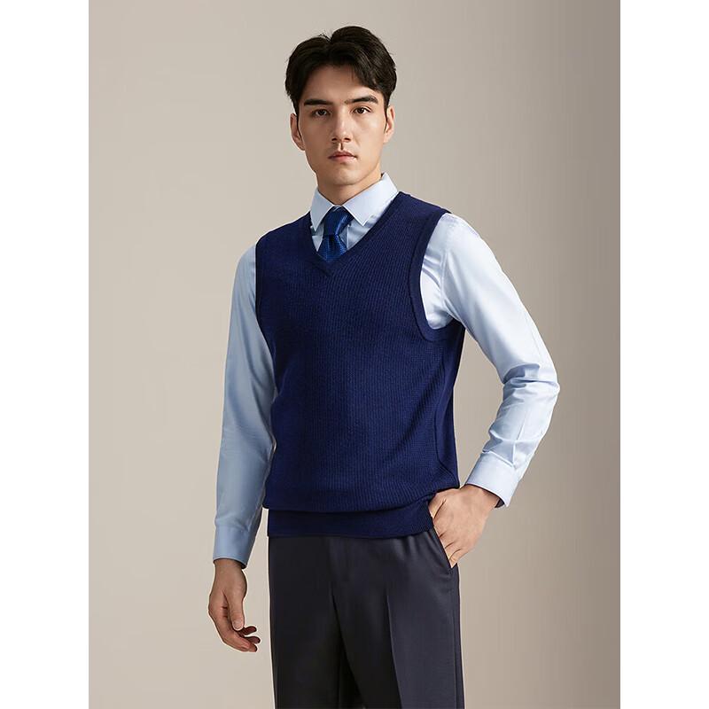 

YOUNGOR Men s V-Neck Pullover Wool Blend Sweater Vest XL 110cm