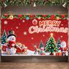 Christmas Decoration Banner Red Background Festive Banner Merry Christmas Banner Snowman Design For Office Party Christmas Party