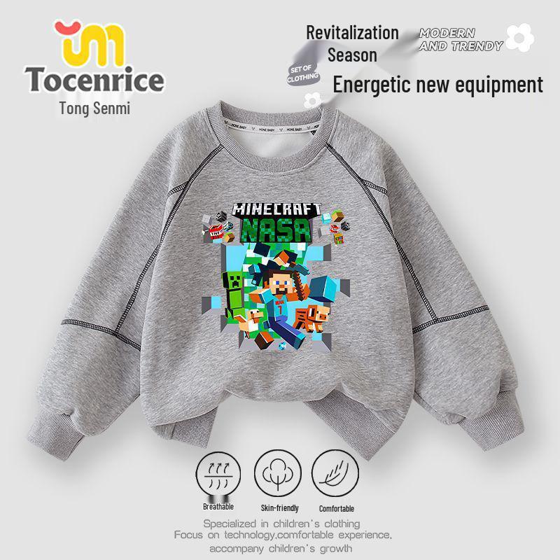 Men's Minecraft Crewneck Sweatshirt - Creeper & Steve Design for Kids