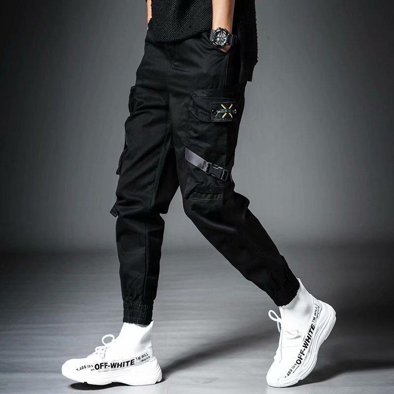 Overalls men's autumn and winter loose trendy brand ruffian handsome ins hip-hop hip-hop wide-leg pants multi-pocket