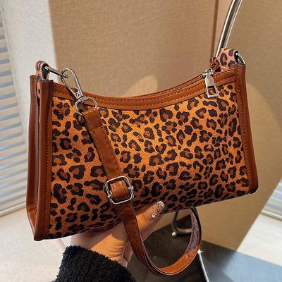 Leopardí potisk, dámská taška, nová niková taška do podpaží, dámská retro všestranná crossbody taška přes jedno rameno