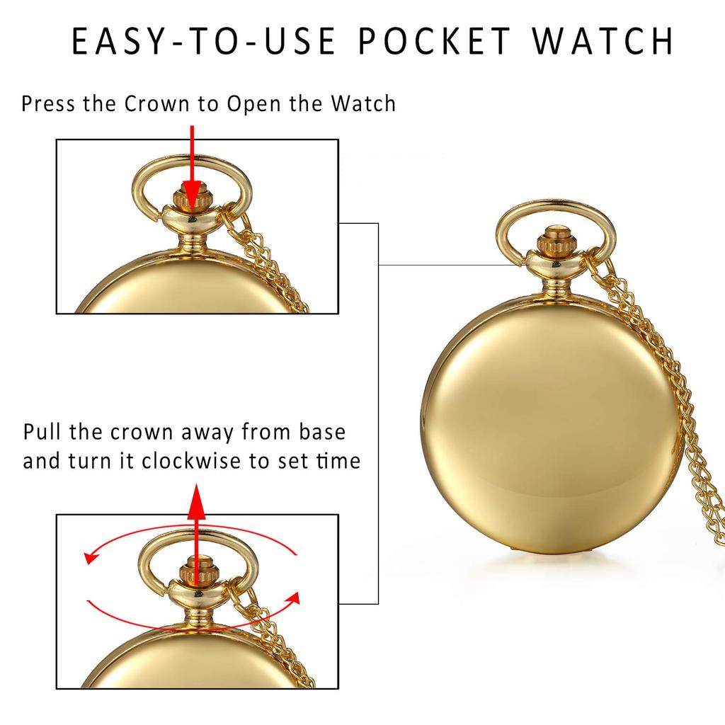 JEWELRYWE Pocket Watch Antique Analog Free Engraving Pendant Watch Pocket Watch Waterproof Antique Alloy Gold Coming of Age Ceremony Birthday